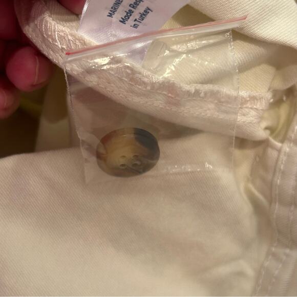 Marine Layer Bridget Raw Edge Cream Full Length Pants Size 14 - Picture 8 of 10